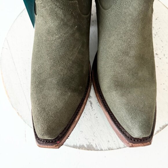 Lane EMMA JANE Womens Cowboy Bootie 6.5 Green Western Cowgirl Short Ankle Boots - Picture 4 of 11